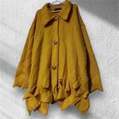 ロングニットカーディガン フリル