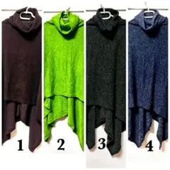 ポンチョ エスニック タートルネック 体系カバー 最新 トップス 冬 ストール