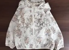 プティマイン 100 花柄 フード付き アウター ウィンドブレーカー パーカー