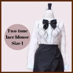 バイカラー　レース　ブラウス　ピンク　ドレスブラウス　Y2K　レースシャツ