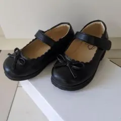 黒 リボン付きフォーマルシューズ 14-40