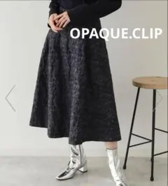 OPAQUE.CLIP ジャガードフレアスカート　M ロングスカート　綺麗目