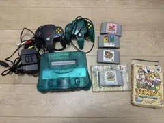 NINTENDO64 クリアグリーン 本体+ゲーム4本