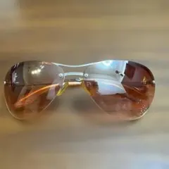 ブラウンレンズ ラウンド型サングラス