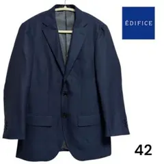 【美品】EDIFICE テーラードジャケット ネイビー 42サイズ