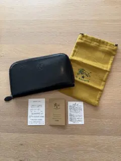 《中古》限定品　IL BISONTE ブラック長財布 収納袋付き