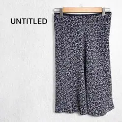 アンタイトル フレアスカート ドット柄 ひざ丈 日本製 裏地付 きれいめ 上品