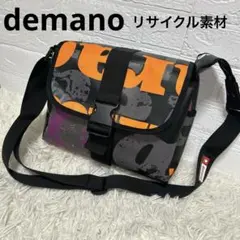 【美品】demano メッセンジャーバッグ 防水 PVCバナー利用 ブルー系