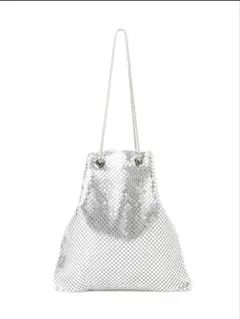 Raybeams メタリック巾着バッグ