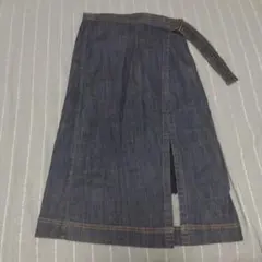 デニム スリット入り ロングスカート（巻きスカート）