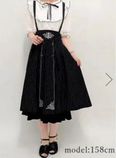 アクシーズ ファム　サス付モチーフ刺繍スカート ネイビー系 フリーサイズ Ｍ