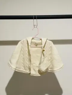 conoco フード付きベビーポンチョ クリーム色