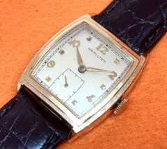【稼働品】ロードエルジン 14KGF スモセコ スクエア 1950年 手巻時計 1940-50年代】ロードエルジン 14KGF スモセコ 手巻きレクタンギュラー