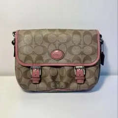【美品】COACH コーチ ショルダーバッグ シグネチャー ピンク