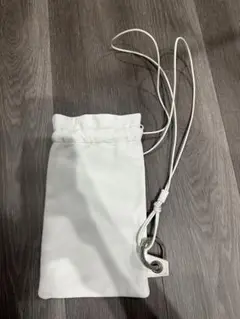 JAMIRAY ジャミレイ　2WAY　レザー　ショルダーバッグ　白　巾着