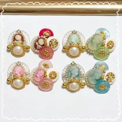 ボタンカボション⑨✨️カメオ盛り＊クリアボタン