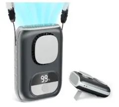 ベルトファン 腰掛け 5段階風量 超強風 熱中症対策 アウトドア ブラック