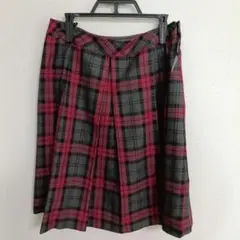 JAYRO M グレー/ピンクチェック プリーツスカートのサムネイル
