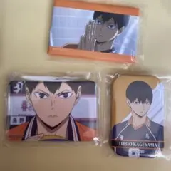 ハイキュー！！ 影山飛雄 スクエア缶バッジ 3個