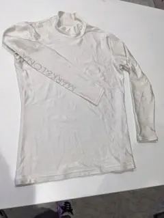 MARK&LONA 袖ロゴ ハイネック カットソー M オフホワイト　伸縮素材