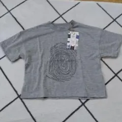 指紋プリント グレー Tシャツ 130-150のサムネイル