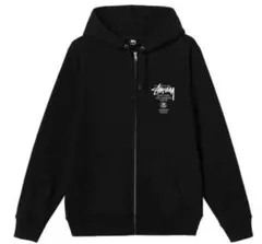 Stüssy ブラック ジップアップパーカー
