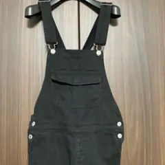 GU オーバーオール　Mサイズ　 黒　綿100%