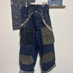 ヴィンテージ Healthtex ストライプサスペンダー付きデニムパンツ 