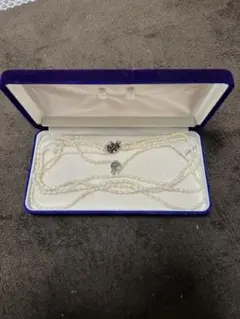 真珠 多重ストランド ネックレス　silver刻印