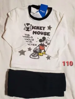 新品 110 長袖パジャマ キッズ トレーナー ディズニー ミッキー 裏起毛