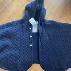 Ralph Lauren ベビー用ネイビーケーブル編みポンチョ