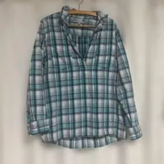 Gap チェック柄 長袖シャツ ブルー系 Mサイズ