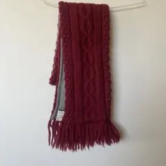 Mackdaddy ケーブル編みマフラー ワインレッド