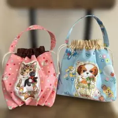 トート風ミニポーチ＆まぁるい巾着♡リトルサンダー❤︎コヤンイサム