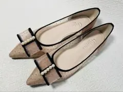 MH8◆新品◆artemis by DIANA リボンフラットパンプス 24.0