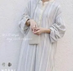 ※値下げ【美品】ノアル　ストライプシャツワンピース