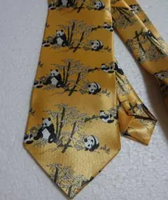 パンダ ネクタイ シルク KAILONG ゴールド系