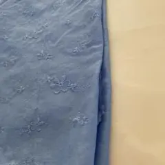 レース生地　刺繍　ブルー