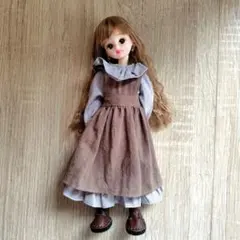 22cmドール服　アウトフィット　ワンピース&エプロンドレスセットのサムネイル