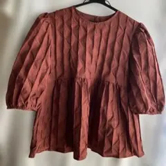 OPAQUE .CLIP新品ふくれジャカードペプラムブラウス