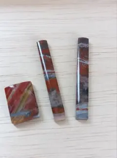 【職人磨き】【希少】【国産】津軽錦石　つやつや　ルース　美品　3つセット