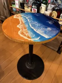 円形 パッチワーク デニム ガラステーブル 丸テーブル 大川家具 - メルカリ