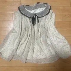 ドット柄 水玉 カットソー リボン 古着 森ガール フェアリーグランジ y2k