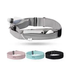 新品未使用❣️ ランニング ポーチ ブラック 3ポケット 伸縮 大容量 防水 M