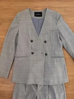 グレー チェック柄 セットアップ スーツ