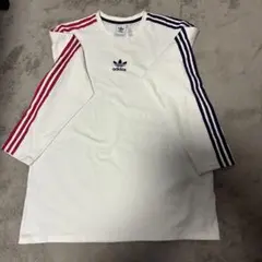 adidas 長袖Tシャツ ホワイト/レッド/ブルー