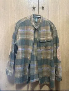 ラルフローレン　90s ジップチェックシャツ