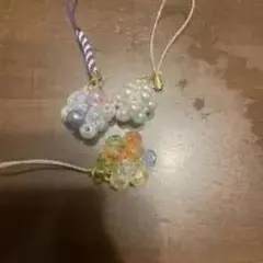ハンドメイド ビーズ ストラップ 3個セット