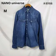 未使用級　ナノユニバース ヴィンテージデニムシャツ M インディゴ ウエスタン