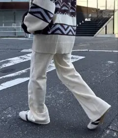 willow ストレッチコーデュロイパンツ S オフホワイト